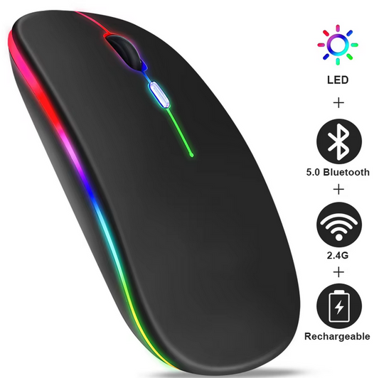 BLACK WIRELESS RGB MOUSE